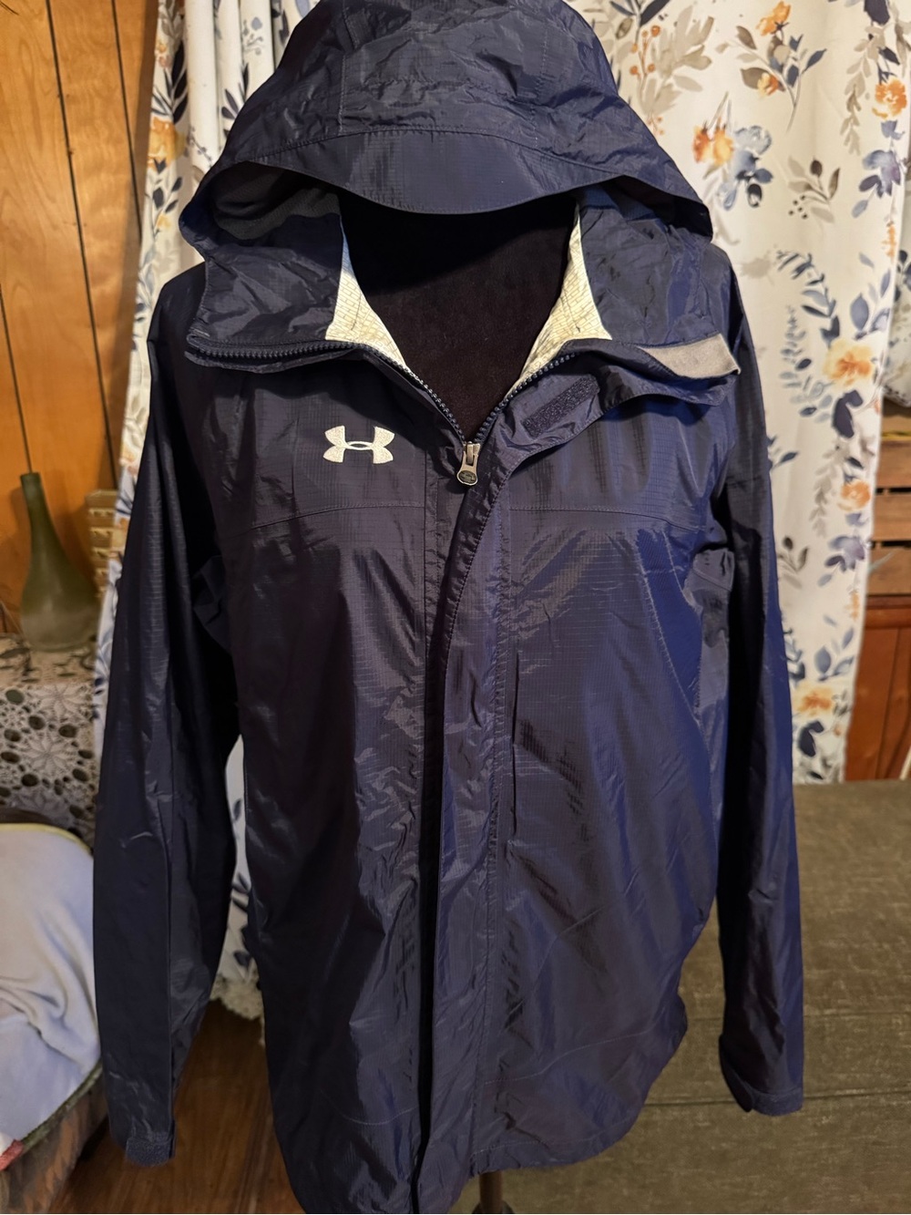 Under Armour Navy Hooded Packable Rain Jacket